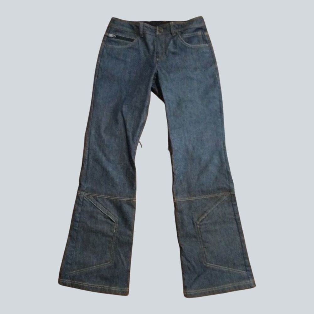 Athleta Schoeller Denim Ski Pants Womens 8 Tall Blue Bootcut Snow Winter NWOT